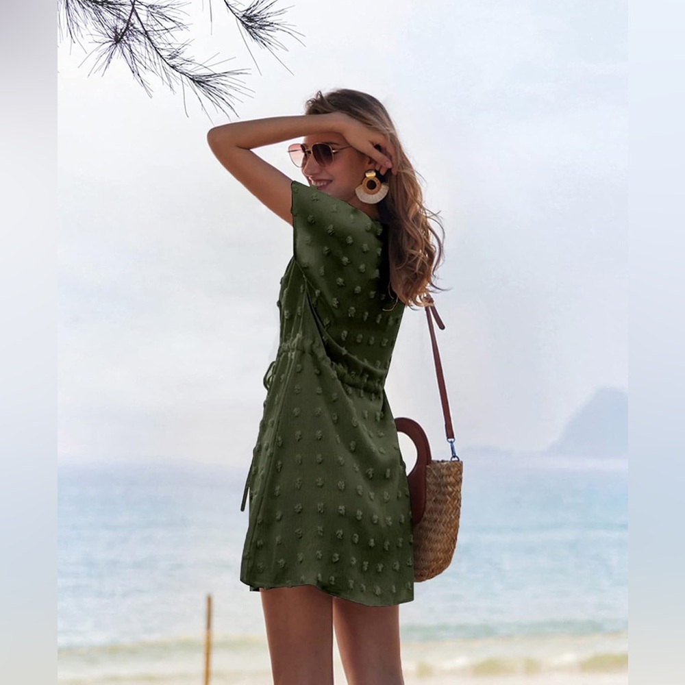 🏖️👙Women’s Swim Cover-Up Dress with Tie Waist - Picture 5 of 5